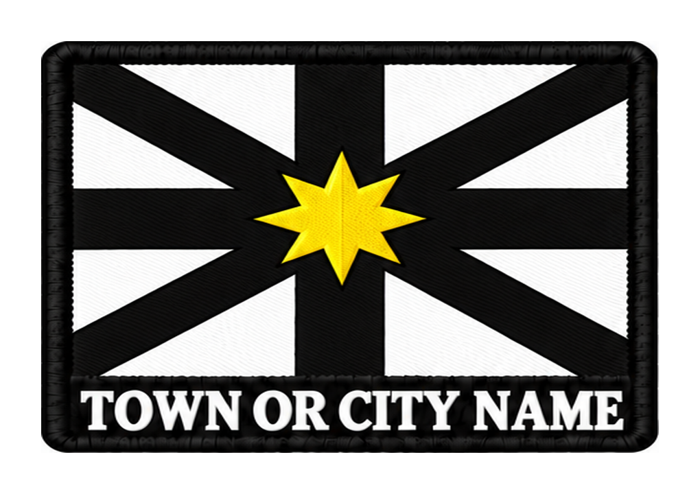 Sutherland personalised county patch artwork preview, 90 x 60mm