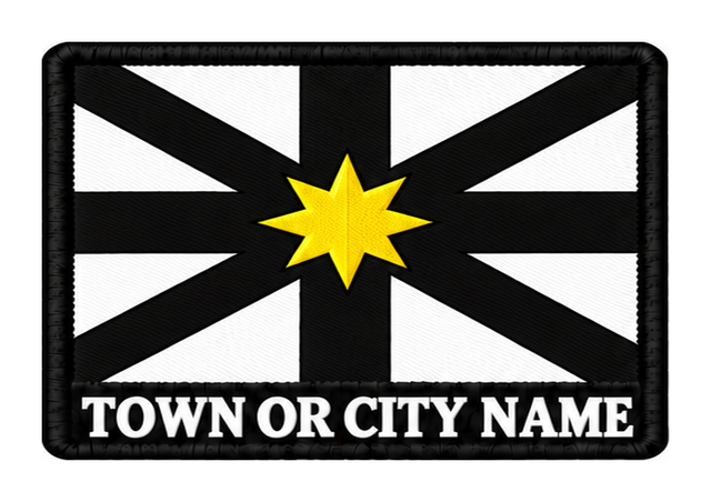 Sutherland personalised county patch artwork preview, 90 x 60mm