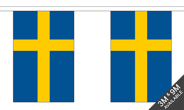 Flagmania Sweden Bunting, 9 metre bunting
