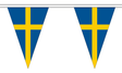 Flagmania Sweden Triangle Bunting 20 metre bunting