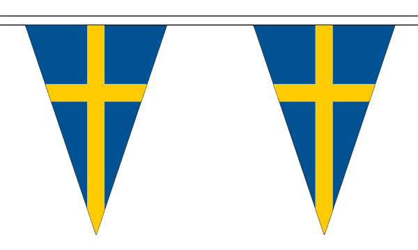 Flagmania Sweden Triangle Bunting 20 metre bunting