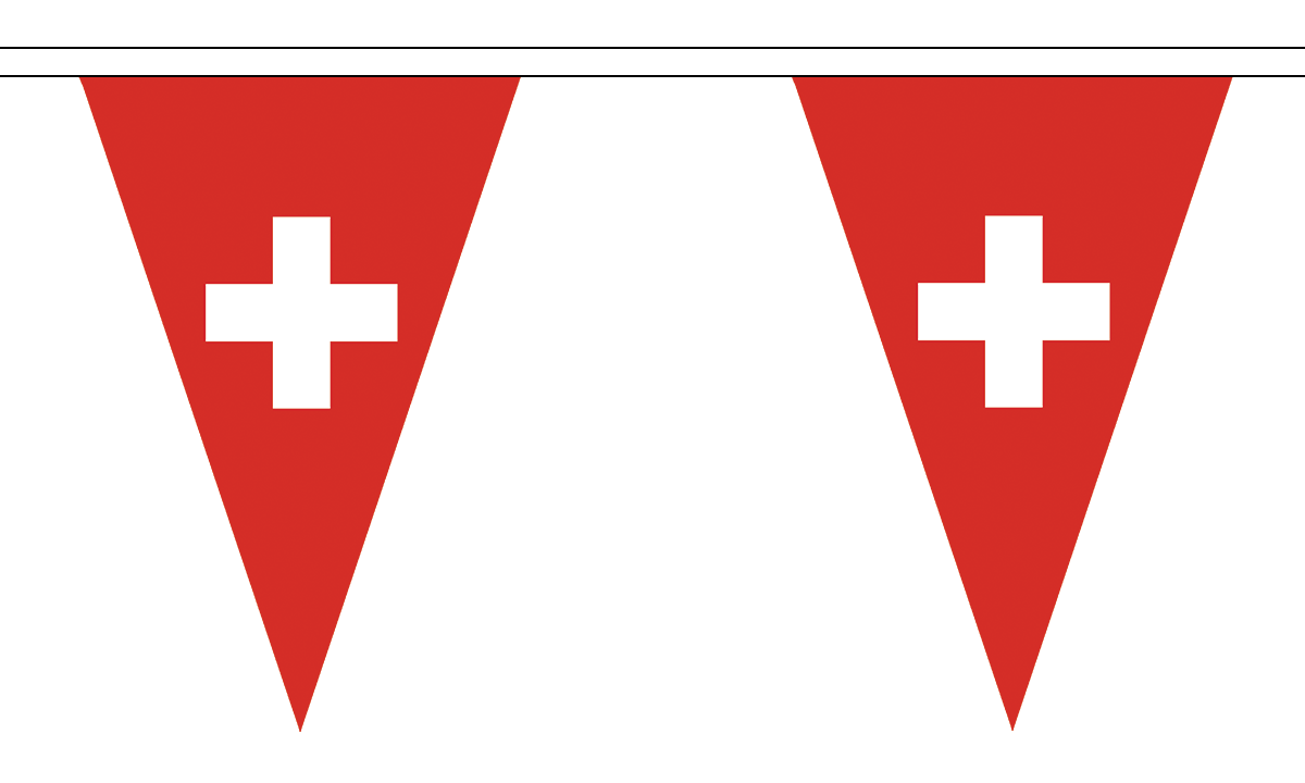 Flagmania Switzerland Triangle Bunting 20 metre bunting