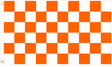 Tangerine orange and white chequered flag, 5ft x 3ft
