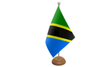 Flagmania Tanzania wooden hand flags, 9x6 inch, pack of 12, no bases
