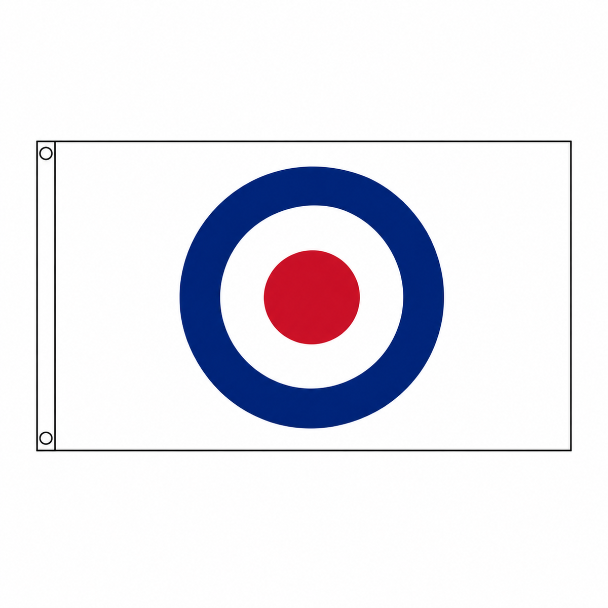 Target (Roundel) Flag centred on square white background