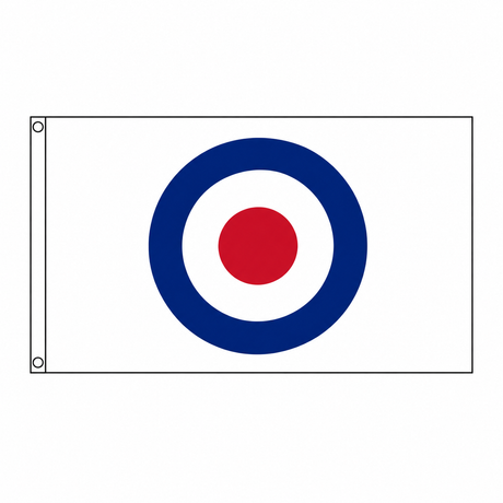 Target (Roundel) Flag centred on square white background