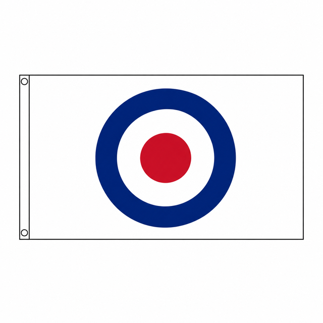 Target (Roundel) Flag centred on square white background