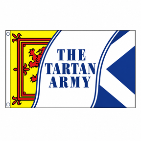 Tartan Army flag centred on square white background