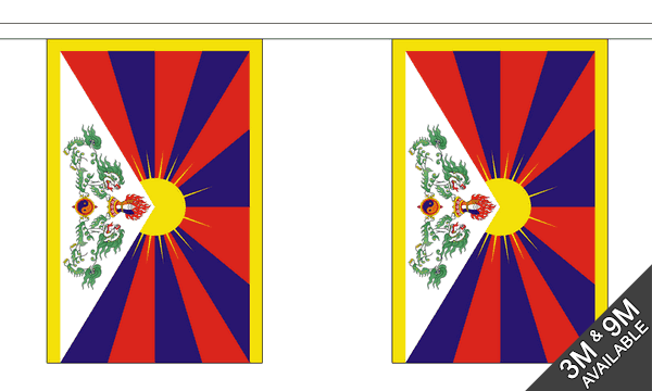 Tibet 3 metre bunting, 10 flags - Flagmania