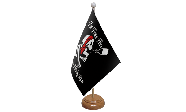 Flagmania Time Flies When You Have Rum wooden hand flags, 9x6 inch, pack of 12, no bases