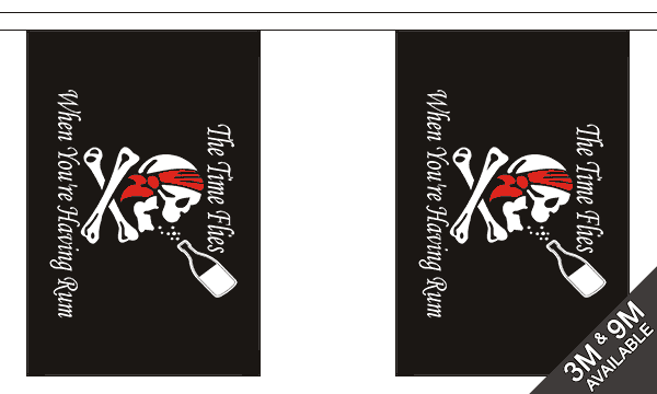 Time Flies When You Have Rum 3 metre bunting, 10 flags - Flagmania