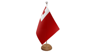 Flagmania Tonga wooden hand flags, 9x6 inch, pack of 12, no bases