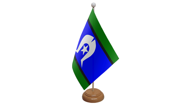 Flagmania Torres Strait Islands wooden hand flags, 9x6 inch, pack of 12, no bases