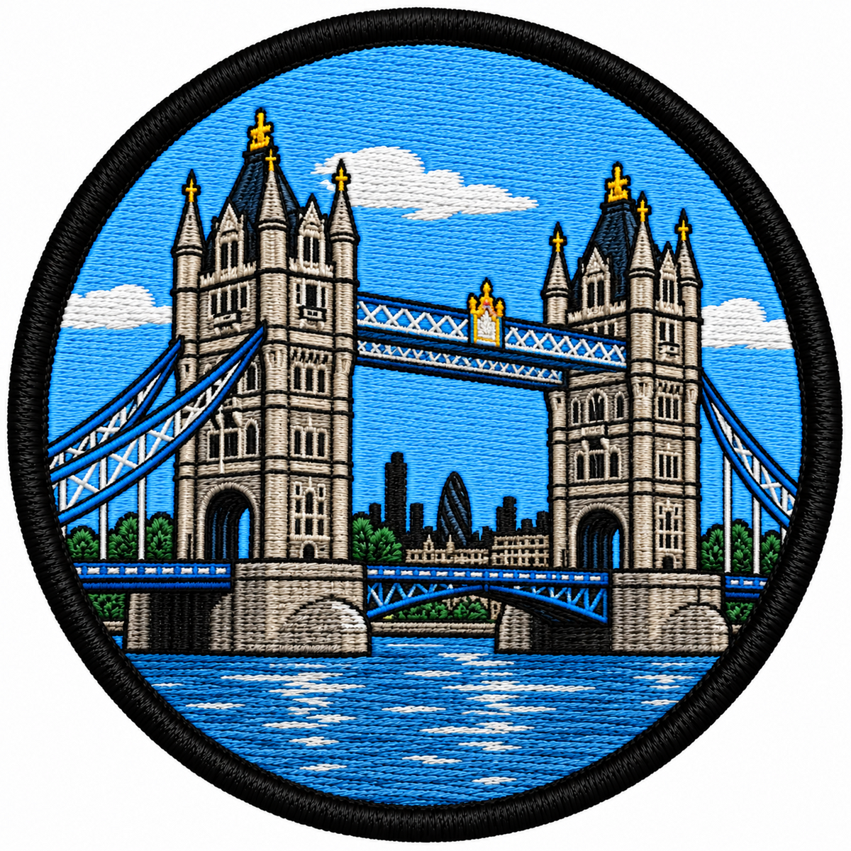 Tower Bridge London 80mm embroidered patch