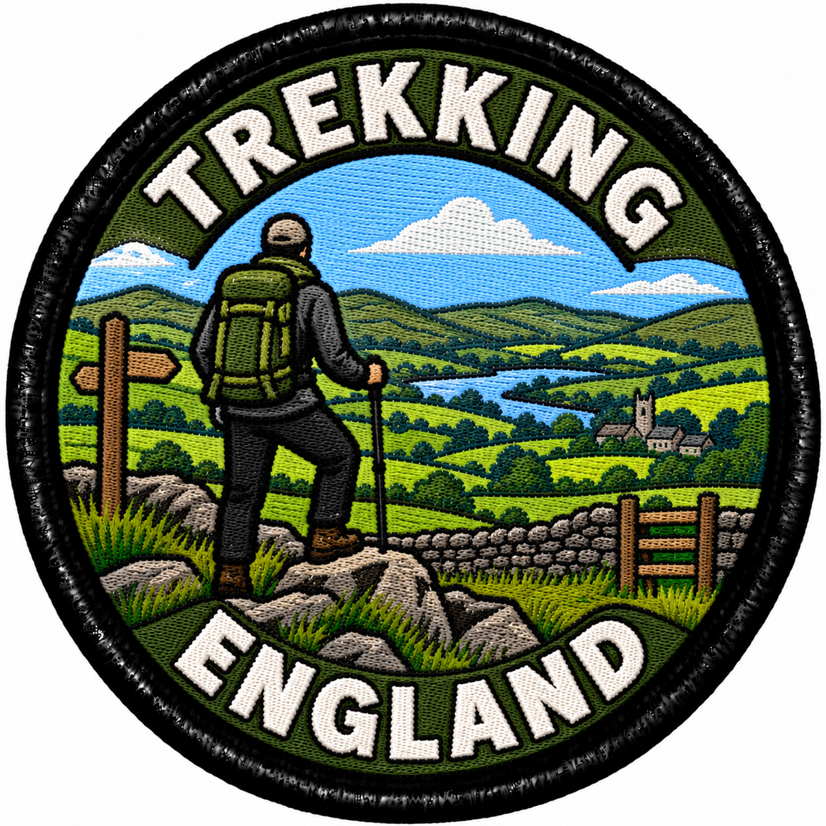 Trekking England 80mm embroidered patch