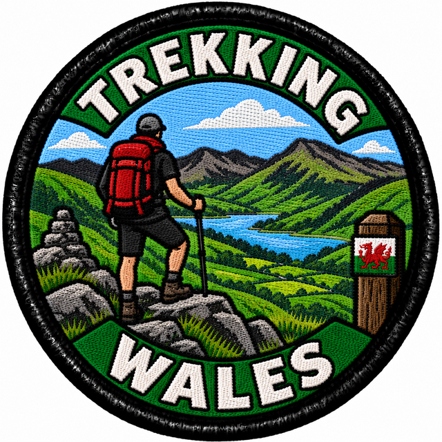 Trekking Wales 80mm embroidered patch
