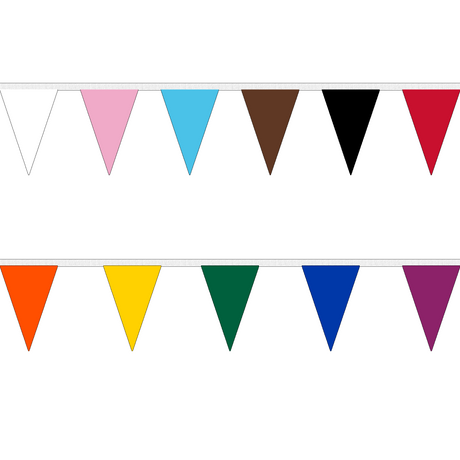 Flagmania 11 Multi Coloured Triangle Bunting 15m