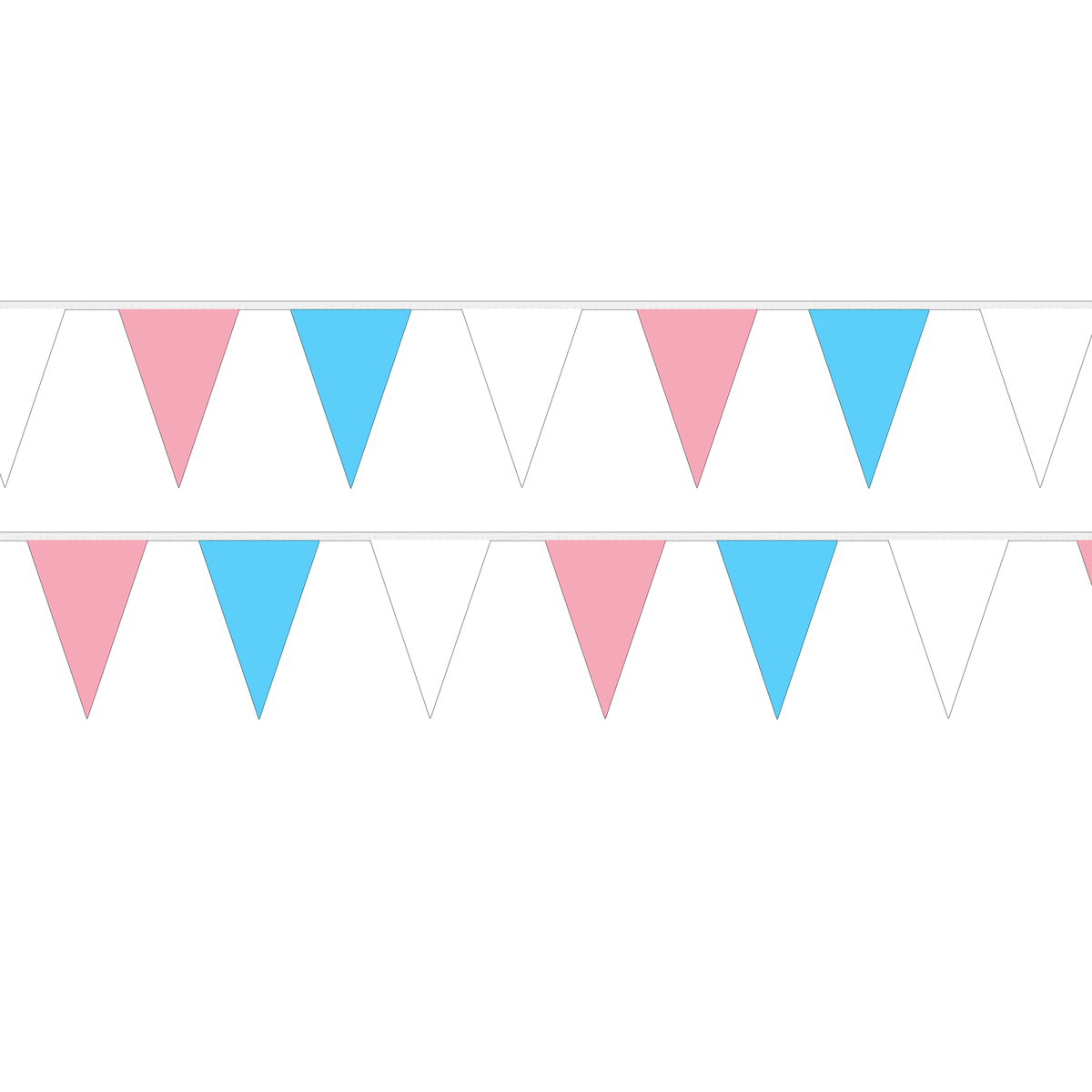 Flagmania Pink, Blue and White Triangle Bunting (65ft) 20 metre bunting