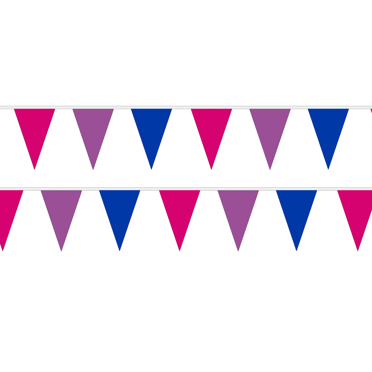 Flagmania Pink, Purple and Blue Triangle Bunting (65ft) 20 metre bunting