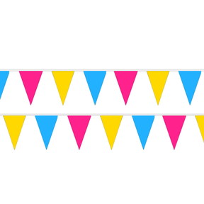 Flagmania Red, Yellow and Blue (Pansexual) Triangle Bunting (65ft) 20 metre bunting