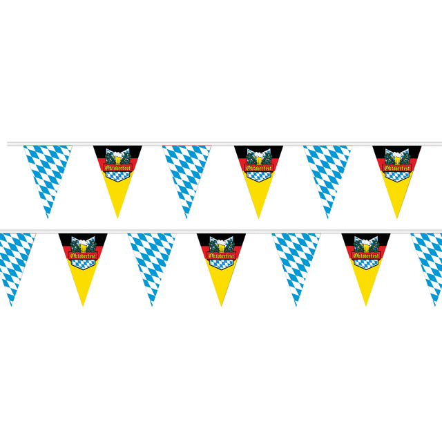 Flagmania Oktoberfest and Bavaria Alternating Triangle Bunting- (65ft) 20 metre bunting