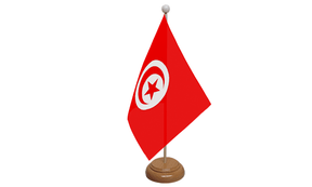 Flagmania Tunisia wooden hand flags, 9x6 inch, pack of 12, no bases