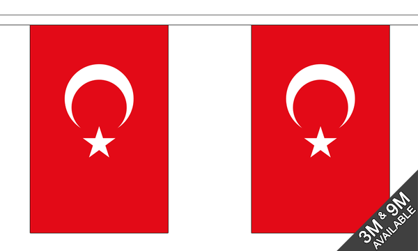 Turkey 3 metre bunting, 10 flags - Flagmania