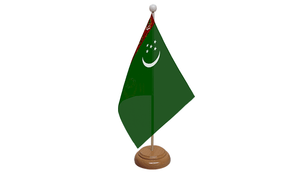 Flagmania Turkmenistan wooden hand flags, 9x6 inch, pack of 12, no bases