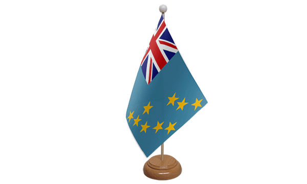 Flagmania Tuvalu wooden hand flags, 9x6 inch, pack of 12, no bases