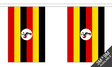 Uganda 3 metre bunting, 10 flags - Flagmania