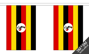 Uganda 3 metre bunting, 10 flags - Flagmania