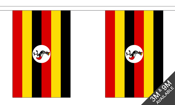 Uganda 3 metre bunting, 10 flags - Flagmania