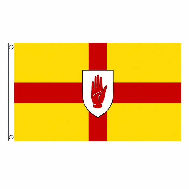Ulster flag centred on a square white background