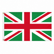 Union Jack flag with green fields red crosses and white borders