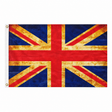 Union Jack Grunge flag with red navy blue and aged cream distressed print