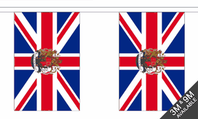 Union Jack Crest 3 metre bunting, 10 flags - Flagmania