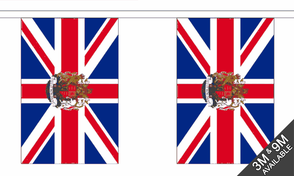 Flagmania Union Jack Crest Bunting, 9 metre bunting