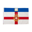 University of London flag with open book and crowned rose centred on white
