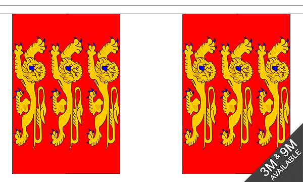 Upper Normandy 3 metre bunting, 10 flags - Flagmania