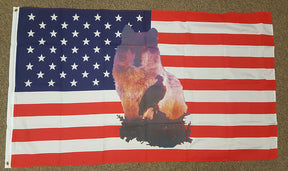 Flagmania USA Wolf Eagle 5ft x 3ft Polyester Flag