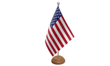 Flagmania USA wooden hand flags, 9x6 inch, pack of 12, no bases
