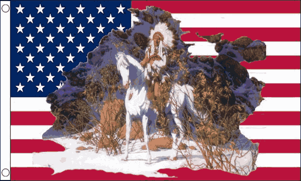 Flagmania USA Indian Chief 5ft x 3ft Polyester Flag