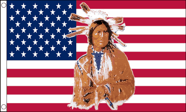 Flagmania USA Indian 5ft x 3ft Polyester Flag