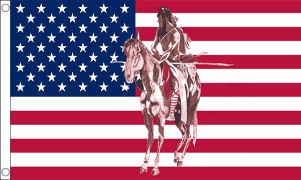 Flagmania USA Indian Horse 5ft x 3ft Polyester Flag