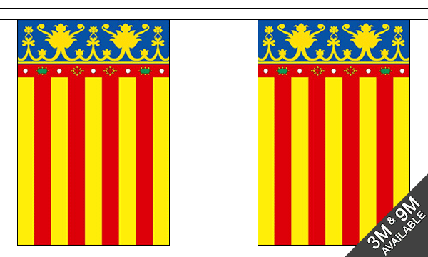 Valencia 3 metre bunting, 10 flags - Flagmania