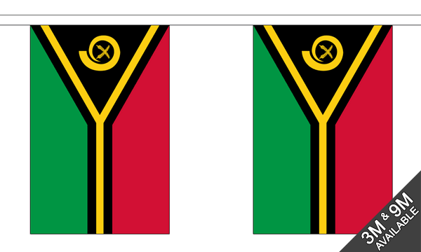 Vanuatu 3 metre bunting, 10 flags - Flagmania