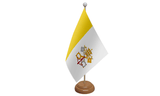 Flagmania Vatican City wooden hand flags, 9x6 inch, pack of 12, no bases