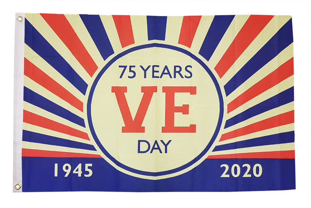 Flagmania VE Day 75 Years (Design A) 5ft x 3ft Polyester Flag