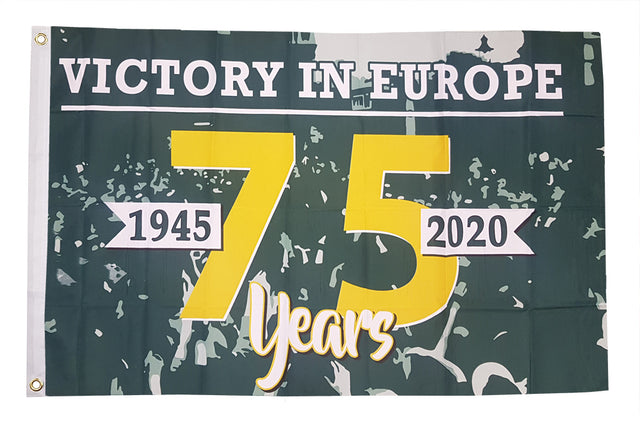 Flagmania VE Day 75 Years (Design B) 5ft x 3ft Polyester Flag