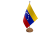 Flagmania Venezuela (Crest) wooden hand flags, 9x6 inch, pack of 12, no bases